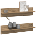 Casa si Gradina - Mobilier - Biblioteci si rafturi - Rafturi - Semele de perete 2 pcs Stejar artisanal 80 x 11.5 x 18 cm - Infinity.ro