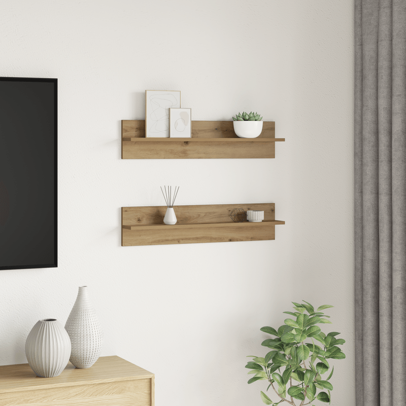 Casa si Gradina - Mobilier - Biblioteci si rafturi - Rafturi - Semele de perete 2 pcs Stejar artisanal 80 x 11.5 x 18 cm - Infinity.ro