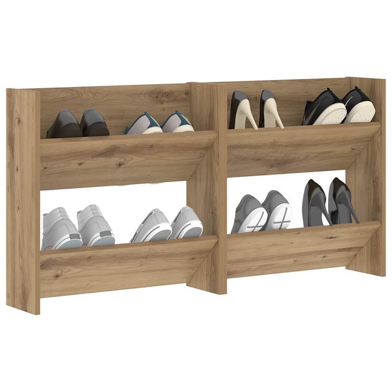 Casa si Gradina - Mobilier - Organizare si depozitare - Organizator incaltaminte - Dulapuri pentru pantofi de perete 2 pcs stejar artizanal - Infinity.ro