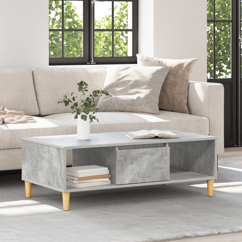 Casa si Gradina - Mobilier - Mese si birouri - Masute de cafea - cu depozitare cu usa Gri beton 103.5 x 60 x 35 cm Lemn compozit - Infinity.ro