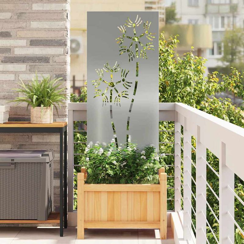 Casa si Gradina - Gradina si terasa - Decoratiuni exterior - Ornamente gradina - Panou Decorativ de Gradina Argintiu 50 x 140 cm Otel galvanizat - Infinity.ro