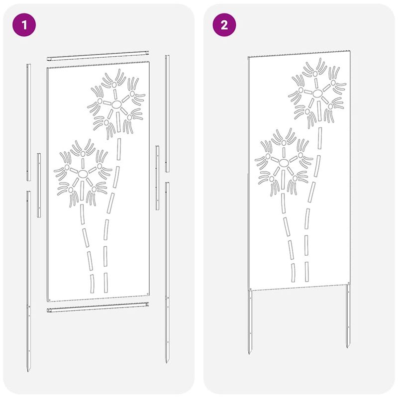 Casa si Gradina - Gradina si terasa - Decoratiuni exterior - Ornamente gradina - Panou Decorativ de Gradina Argintiu 50 x 140 cm Otel galvanizat - Infinity.ro