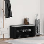 Casa si Gradina - Mobilier - Organizare si depozitare - Organizator incaltaminte - Banca pentru pantofi, stejar negru, 100x35x45 cm, lemn stratificat - Infinity.ro