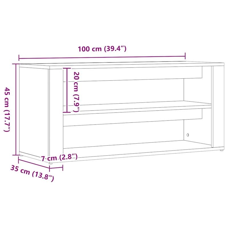 Casa si Gradina - Mobilier - Organizare si depozitare - Organizator incaltaminte - Banca pentru pantofi, stejar negru, 100x35x45 cm, lemn stratificat - Infinity.ro