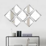 Casa si Gradina - Decoratiuni - Oglinzi - Set oglinzi, Wallxpert, sticla, rama plastic laminat, argintiu, 24x24 cm, 7 bucati - Infinity.ro