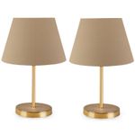 Casa si Gradina - Corpuri si surse de iluminat - Veioze si lampi - Veioze - Set veioze, Opviq, pvc, maro, picioare metalice, 37 cm - Infinity.ro