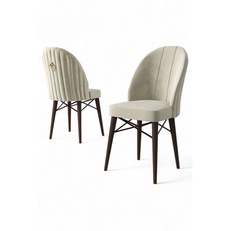 Casa si Gradina - Mobilier - Scaune si fotolii - Scaune - Set scaune, Hanah Home, metal, crem maro, 44x42x96 cm, 4 piese - Infinity.ro