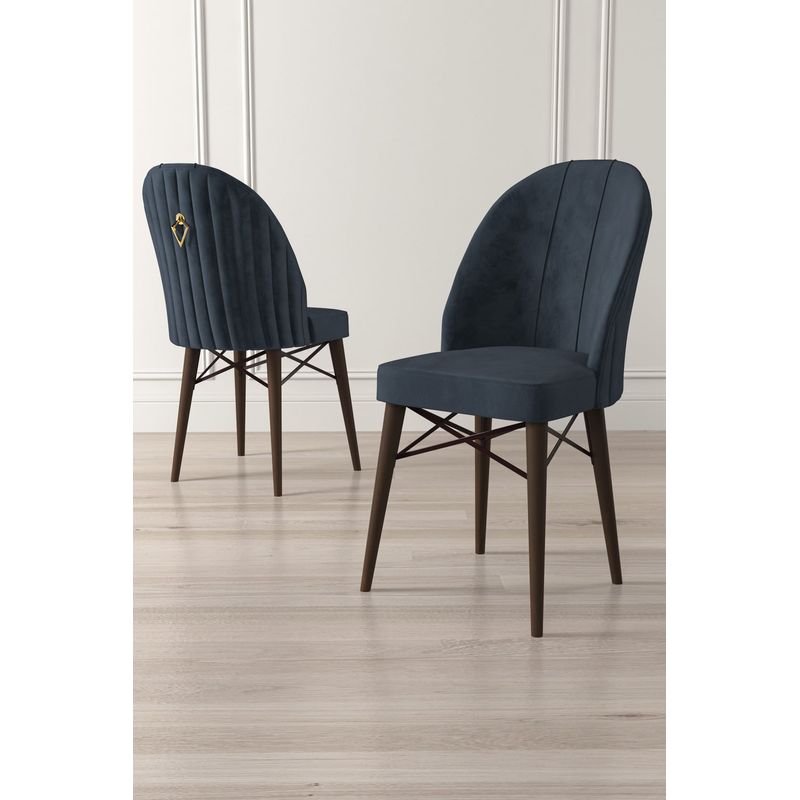 Casa si Gradina - Mobilier - Scaune si fotolii - Scaune - Set scaune, Hanah Home, cadru metalic, antracit si maro, 44x42x96 cm, babyface - Infinity.ro