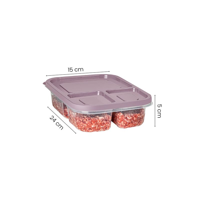 Casa si Gradina - Bucatarie si vesela - Organizare si depozitare bucatarie - Cutii alimentare - Set cutii depozitare, Hermia, plastic, roz, 15x24x5 cm, 6 bucati - Infinity.ro