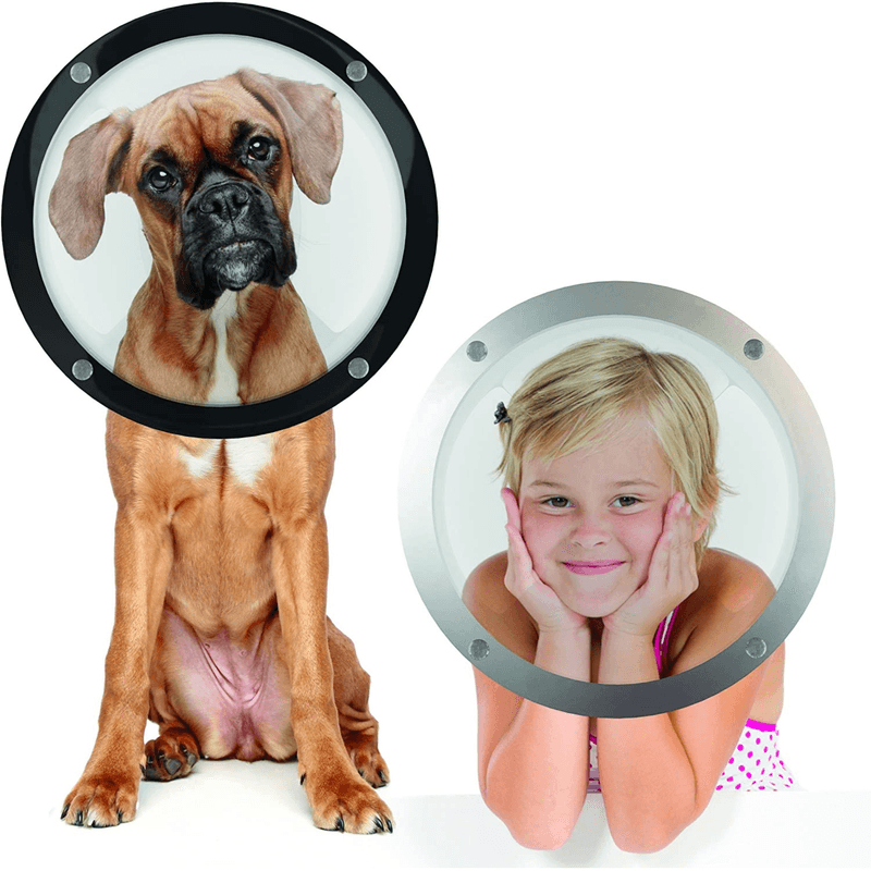 Petshop - Accesorii petshop - Culcusuri si custi - Usi animale - Hublou geam rotund pentru gard, casa de joaca, cusca, potrivit pentru Copii, Caini si Pisici, Ø31cm, Transparent - Infinity.ro