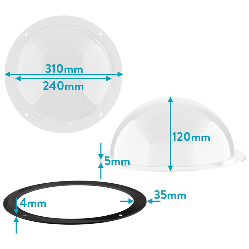 Petshop - Accesorii petshop - Culcusuri si custi - Usi animale - Hublou geam rotund pentru gard, casa de joaca, cusca, potrivit pentru Copii, Caini si Pisici, Ø31cm, Transparent - Infinity.ro