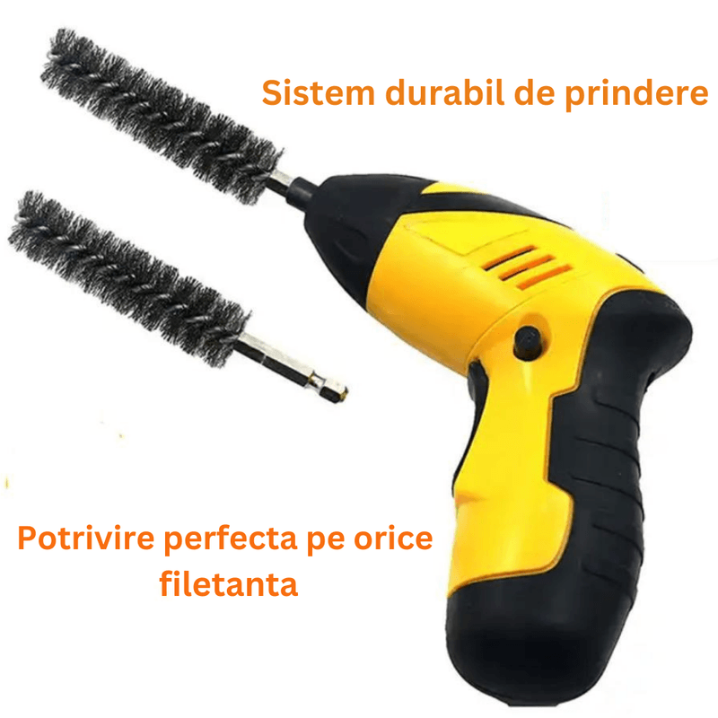 Casa si Gradina - Constructii - Scule electrice si accesorii - Accesorii polizare si slefuire - Set 8 perii prindere hexagonala pentru bormasina,alezare,curatare,slefuire si lustruire,indepartarea vopselei si ruginii - Infinity.ro