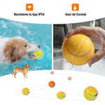 Petshop - Accesorii petshop - Jucarii animale - Jucarii interactive animale - Minge Interactiva pentru Caini si Pisici cu Rotire 360° Automata , Telecomanda, Rezistenta la Apa, Diametru 8 cm, Galben - Infinity.ro