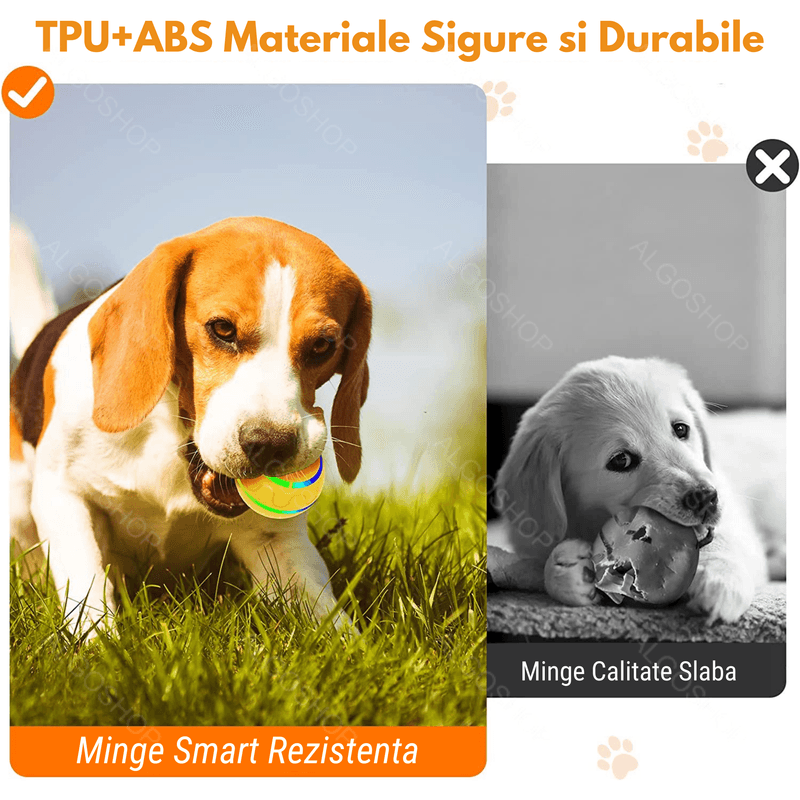 Petshop - Accesorii petshop - Jucarii animale - Jucarii interactive animale - Minge Interactiva pentru Caini si Pisici cu Rotire 360° Automata , Telecomanda, Rezistenta la Apa, Diametru 8 cm, Galben - Infinity.ro