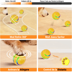 Petshop - Accesorii petshop - Jucarii animale - Jucarii interactive animale - Minge Interactiva pentru Caini si Pisici cu Rotire 360° Automata , Telecomanda, Rezistenta la Apa, Diametru 8 cm, Galben - Infinity.ro