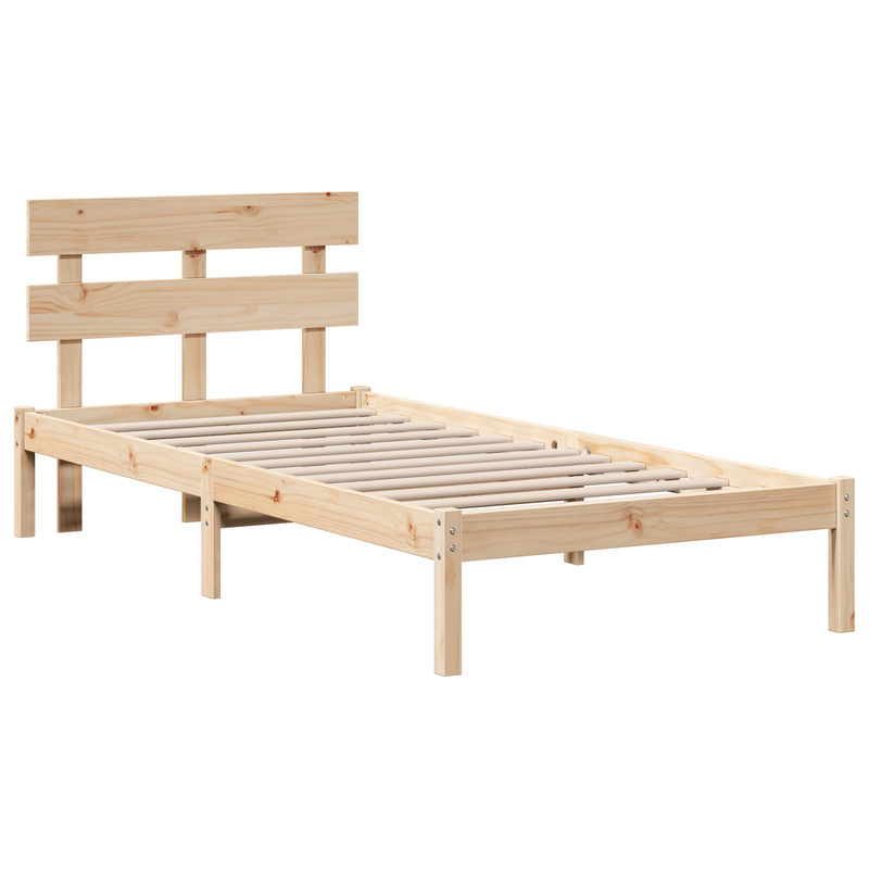 Casa si Gradina - Mobilier - Paturi si accesorii - Paturi - Cadru de pat cu spatar 100x200 cm din lemn masiv de pin - Infinity.ro