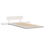 Casa si Gradina - Mobilier - Paturi si accesorii - Paturi - Cadru de pat la sol cu masute de noapte Alb 90x190cm Lemn masiv - Infinity.ro