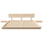 Casa si Gradina - Mobilier - Paturi si accesorii - Paturi - Cadru de pat jos cu mese laterale 135x190cm Lemn solid - Infinity.ro