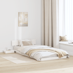 Casa si Gradina - Mobilier - Paturi si accesorii - Paturi - Cadru de pat la nivelul solului cu mese laterale albe 80X200cm Lemn masiv - Infinity.ro