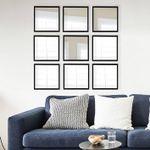 Casa si Gradina - Decoratiuni - Oglinzi - Set de oglinzi, Wallxpert, sticla, rama plastic laminat, argintiu si negru, 24x24 cm, 9 piese - Infinity.ro