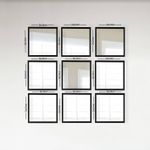 Casa si Gradina - Decoratiuni - Oglinzi - Set de oglinzi, Wallxpert, sticla, rama plastic laminat, argintiu si negru, 24x24 cm, 9 piese - Infinity.ro