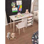 Casa si Gradina - Mobilier - Mobilier copii - Mobilier camera copiilor - Set masa si scaun pentru copii, Hanah Home, pal melaminat, alb, masa 90x50x42 cm, scaun 25x59x25 cm - Infinity.ro