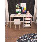 Casa si Gradina - Mobilier - Mobilier copii - Mobilier camera copiilor - Set masa si scaun pentru copii, Hanah Home, pal melaminat, alb, masa 90x50x42 cm, scaun 25x59x25 cm - Infinity.ro
