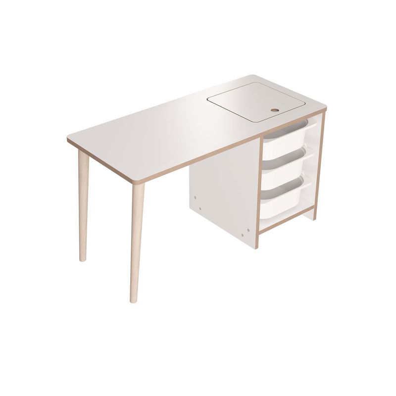 Casa si Gradina - Mobilier - Mobilier copii - Mobilier camera copiilor - Set masa si scaun pentru copii, Hanah Home, pal melaminat, alb, masa 90x50x42 cm, scaun 25x59x25 cm - Infinity.ro