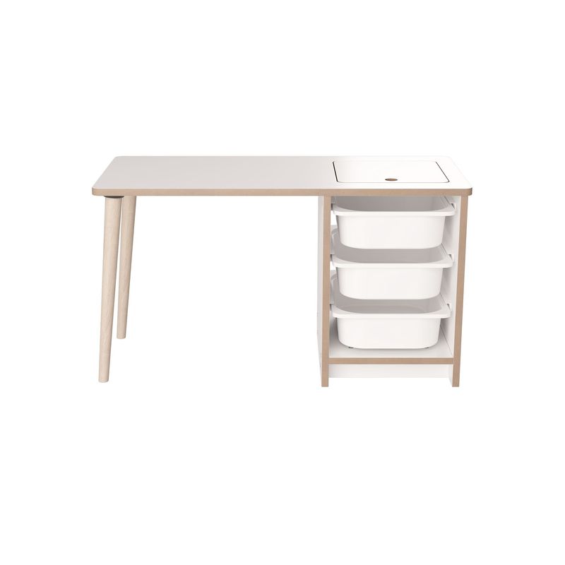 Casa si Gradina - Mobilier - Mobilier copii - Mobilier camera copiilor - Set masa si scaun pentru copii, Hanah Home, pal melaminat, alb, masa 90x50x42 cm, scaun 25x59x25 cm - Infinity.ro