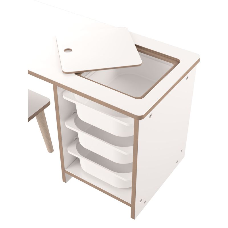 Casa si Gradina - Mobilier - Mobilier copii - Mobilier camera copiilor - Set masa si scaun pentru copii, Hanah Home, pal melaminat, alb, masa 90x50x42 cm, scaun 25x59x25 cm - Infinity.ro