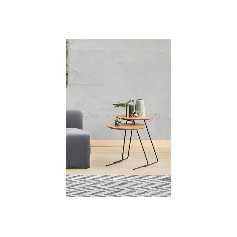 Casa si Gradina - Mobilier - Mese si birouri - Masute de cafea - Set masute de cafea, Hanah Home, mdf, natural, 3 bucati, 45x59x45 cm - Infinity.ro