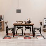 Casa si Gradina - Mobilier - Seturi de mobilier - Seturi mese si scaune - Set masa extensibila cu scaune, Hanah Home, pal melaminat, negru, 120x75x77 cm - Infinity.ro