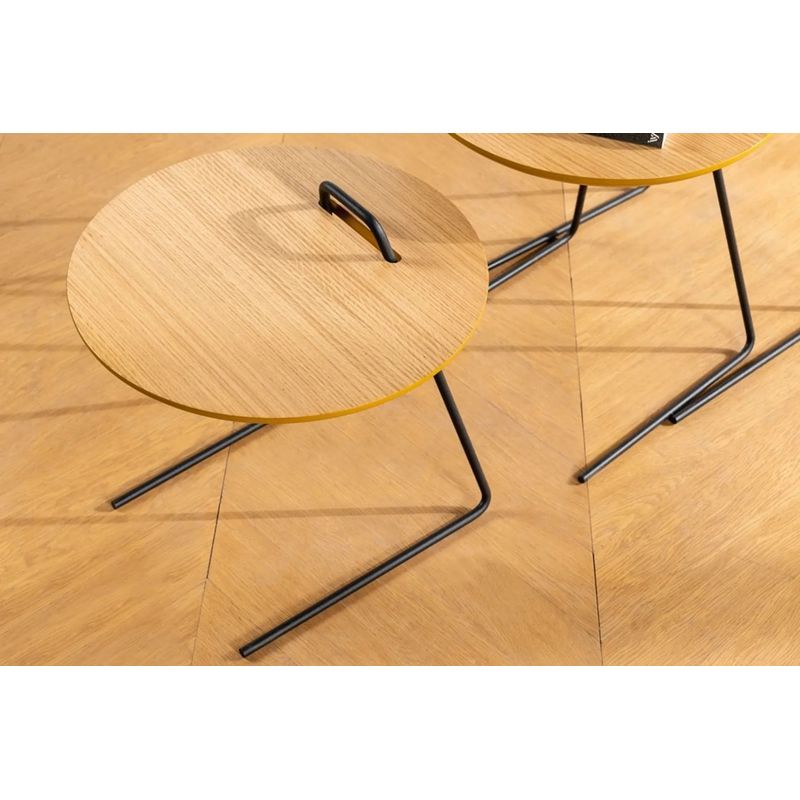 Casa si Gradina - Mobilier - Mese si birouri - Masute de cafea - Set masute de cafea, Hanah Home, mdf, natural, 3 bucati, 45x59x45 cm - Infinity.ro