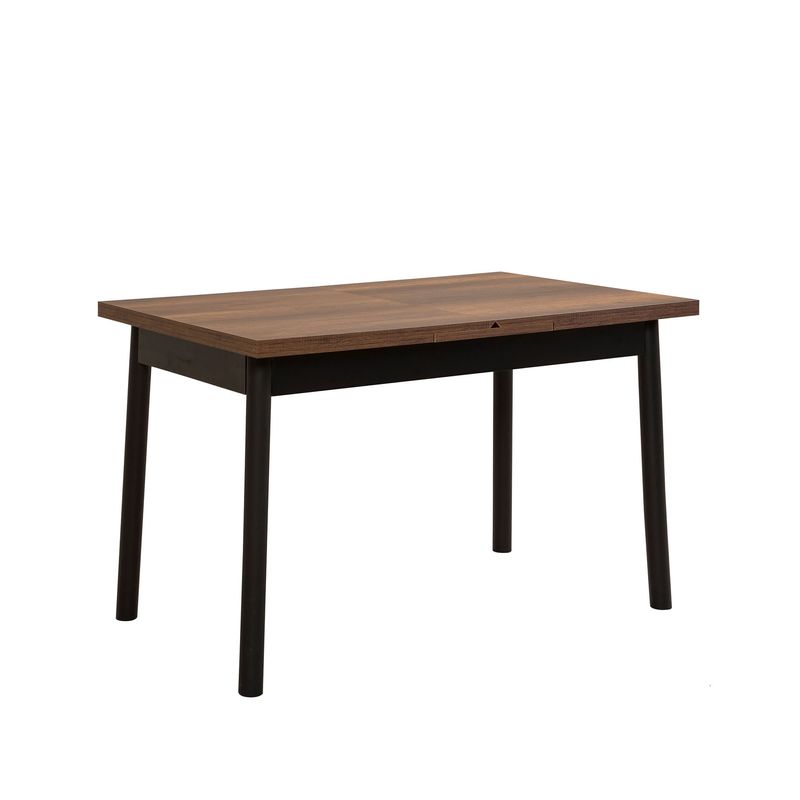Casa si Gradina - Mobilier - Seturi de mobilier - Seturi mese si scaune - Set masa extensibila cu scaune, Hanah Home, pal melaminat, negru, 120x75x77 cm - Infinity.ro
