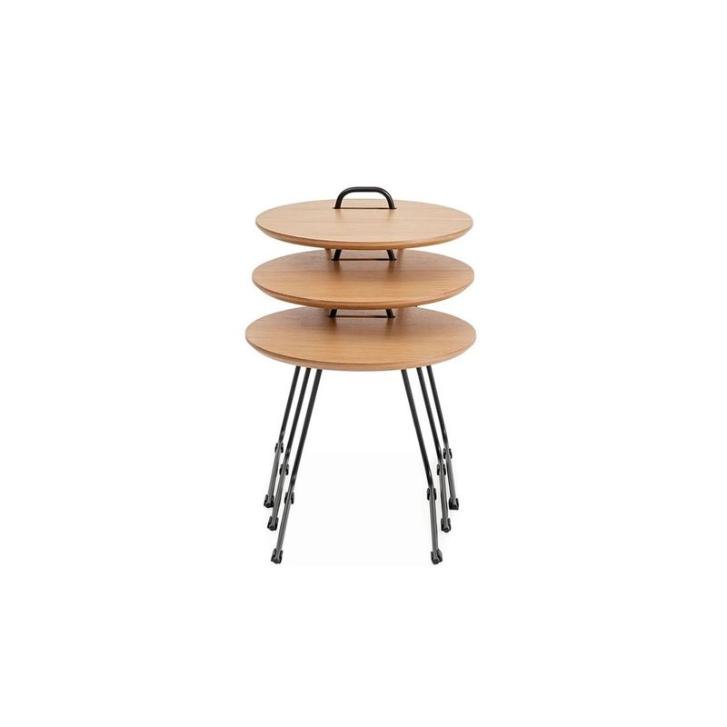 Casa si Gradina - Mobilier - Mese si birouri - Masute de cafea - Set masute de cafea, Hanah Home, mdf, natural, 3 bucati, 45x59x45 cm - Infinity.ro