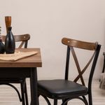 Casa si Gradina - Mobilier - Seturi de mobilier - Seturi mese si scaune - Set masa extensibila cu scaune, Hanah Home, pal melaminat, negru, 120x75x77 cm - Infinity.ro