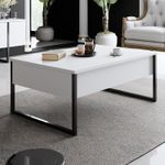 Casa si Gradina - Mobilier - Seturi de mobilier - Seturi living - Set mobilier living, Hanah Home, pal melaminat, alb si negru, suport tv 180x30x47 cm, masuta cafea 90x39x40 cm - Infinity.ro