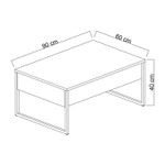 Casa si Gradina - Mobilier - Seturi de mobilier - Seturi living - Set mobilier living, Hanah Home, pal melaminat, alb si negru, suport tv 180x30x47 cm, masuta cafea 90x39x40 cm - Infinity.ro