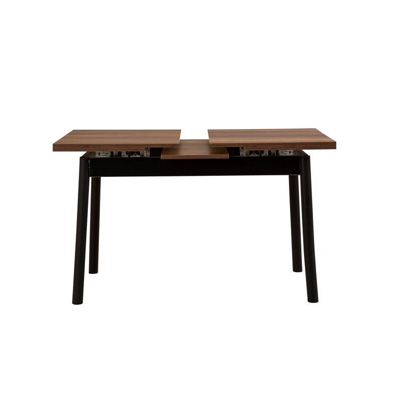 Casa si Gradina - Mobilier - Seturi de mobilier - Seturi mese si scaune - Set masa extensibila cu scaune, Hanah Home, pal melaminat, negru, 120x75x77 cm - Infinity.ro