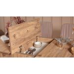 Casa si Gradina - Mobilier - Seturi de mobilier - Seturi mese si scaune - Set masa extensibila cu scaune, Hanah Home, pal melaminat, pin atlantic si piatra, masa 129x80x75 cm - Infinity.ro