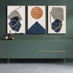 Casa si Gradina - Decoratiuni - Tablouri - Tablou decorativ, Wallxpert, panza, multicolor, 145x70 cm, set 3 piese, 895FNA1127 - Infinity.ro