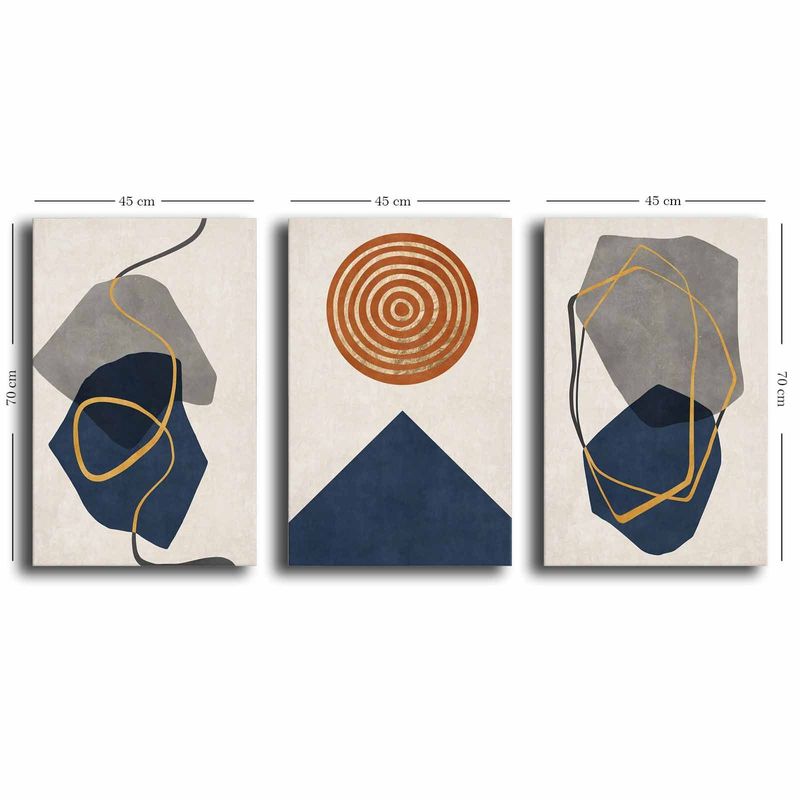 Casa si Gradina - Decoratiuni - Tablouri - Tablou decorativ, Wallxpert, panza, multicolor, 145x70 cm, set 3 piese, 895FNA1127 - Infinity.ro