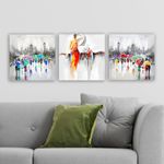 Casa si Gradina - Decoratiuni - Tablouri - Tablou decorativ set 3 piese, Wallxpert, panza, multicolor, 30x30 cm, 564RMY1119 - Infinity.ro