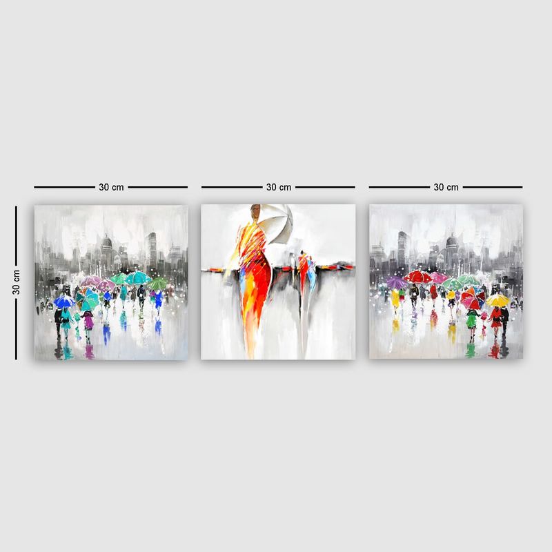 Casa si Gradina - Decoratiuni - Tablouri - Tablou decorativ set 3 piese, Wallxpert, panza, multicolor, 30x30 cm, 564RMY1119 - Infinity.ro