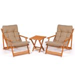 Casa si Gradina - Gradina si terasa - Mobilier exterior - Seturi mobila gradina - Set masa si scaune gradina, Hanah Home, lemn de fag, maro natural, 3 piese, 644MYD1149 - Infinity.ro