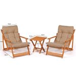 Casa si Gradina - Gradina si terasa - Mobilier exterior - Seturi mobila gradina - Set masa si scaune gradina, Hanah Home, lemn de fag, maro natural, 3 piese, 644MYD1149 - Infinity.ro