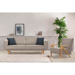 Casa si Gradina - Mobilier - Seturi de mobilier - Seturi living - Set living, Atelier Del Sofa, lemn fag si pal, stejar si gri, canapea 223x81x92 cm, fotoliu 70x90x86 cm - Infinity.ro