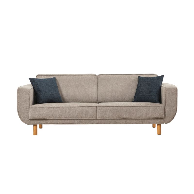 Casa si Gradina - Mobilier - Seturi de mobilier - Seturi living - Set living, Atelier Del Sofa, lemn fag si pal, stejar si gri, canapea 223x81x92 cm, fotoliu 70x90x86 cm - Infinity.ro