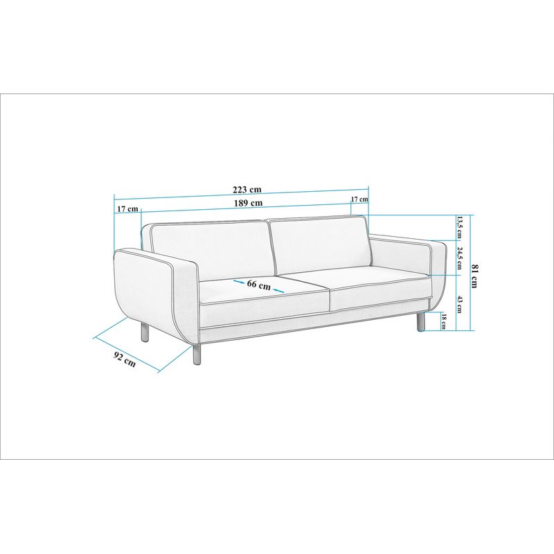 Casa si Gradina - Mobilier - Seturi de mobilier - Seturi living - Set living, Atelier Del Sofa, lemn fag si pal, stejar si gri, canapea 223x81x92 cm, fotoliu 70x90x86 cm - Infinity.ro