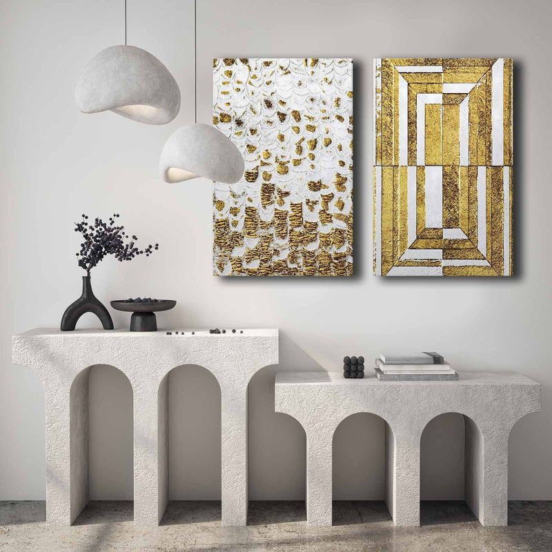 Casa si Gradina - Decoratiuni - Tablouri - Tablou decorativ, Wallxpert, panza, multicolor, 95x70 cm, set 2 piese, 895FNA1105 - Infinity.ro